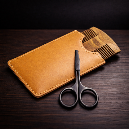 Grooming Tool Duo - Beard Brush + Pocket Comb & Scissors